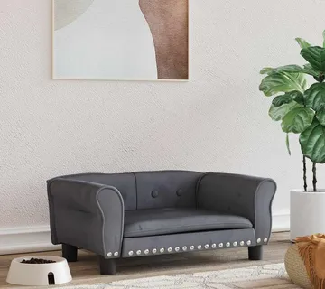 vidaXL Krevet za pse tamnosivi 95 x 55 x 30 cm baršunasti - Venlo