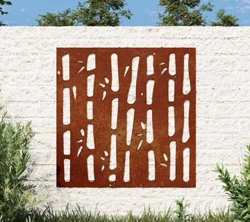 vidaXL Vrtni zidni ukras 55 x 55 cm čelik COR-TEN s uzorkom bambusa - Venlo