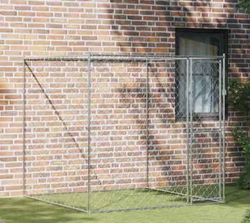 vidaXL Kavez za pse Srebrno 200 x 200 x 200 cm Cinkani čelik - Venlo