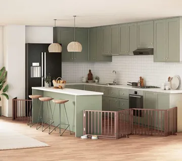 vidaXL Vrata za pse s vratašcima 8 panela sklopiva 640 cm drvo topole - Venlo