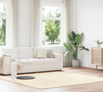 vidaXL Čupavi tepih s visokim vlaknima NAVARRA krem 240x240 cm - Venlo