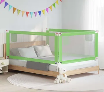 vidaXL Sigurnosna ograda za dječji krevet zelena 200 x 25 cm tkanina - Venlo