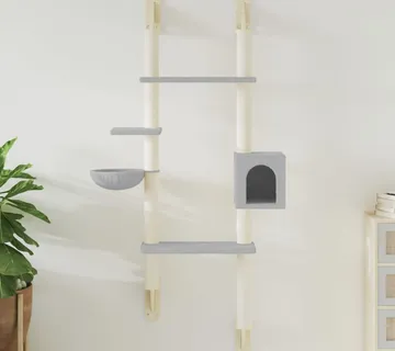 vidaXL Zidna penjalica za mačke sa stupom za grebanje siva 180 cm - Venlo