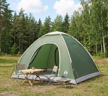 vidaXL Kamping šator 4-osobni Zelena 185T Poliester s PU premazom - Venlo