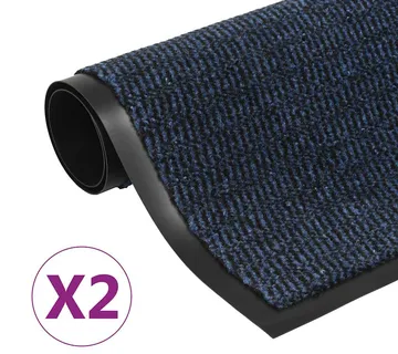 vidaXL Otirači za prašinu 2 kom pravokutni čupavi 90 x 150 cm plavi - Venlo