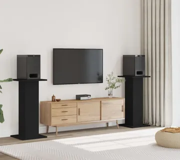 vidaXL Stalci za zvučnike 2 kom crni 30x30x95 cm konstruirano drvo - Venlo