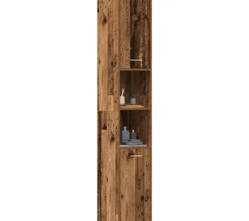 vidaXL Kupaonski ormarić staro drvo 30x30x183,5 cm konstruirano drvo - Venlo