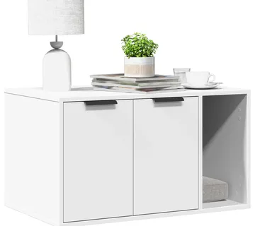 vidaXL Kutija za mačji pijesak bijela 60x40x40 cm konstruirano drvo - Venlo