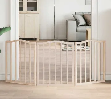 vidaXL Vrata za pse s 3 panela sklopiva 150 cm od drva topole - Venlo