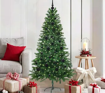 vidaXL Božićno drvce s 150 LED svjetlima s stalakom Zelena 150 cm PE - Venlo