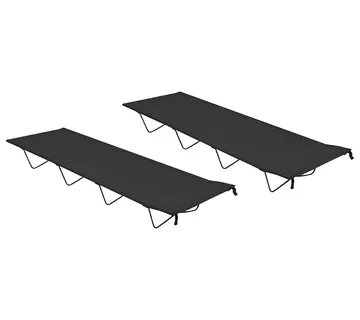 vidaXL Kreveti za kampiranje 2 kom 180x60x19 cm tkanina i čelik crni - Venlo
