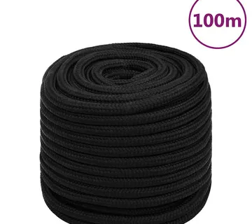 vidaXL Radno uže crno 18 mm 100 m poliestersko - Venlo