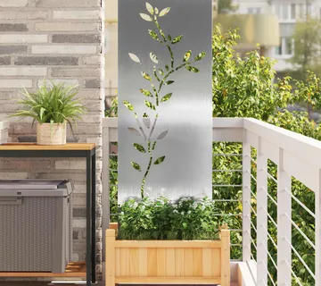 vidaXL Privatnost u vrtu Cvjetni Srebrno 50 x 140 cm Nehrđajući čelik - Venlo
