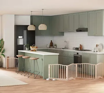 vidaXL Vrata za pse s vratašcima 6 panela sklopiva 480 cm drvo topole - Venlo
