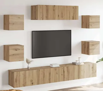 vidaXL 7-dijelni zidni TV ormarić Artisan hrast izrađen od drva - Venlo