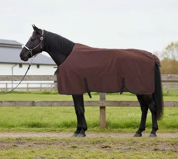 vidaXL Pokrivač za konje Puni tamnosmeđi 125 cm Poliester Fleece - Venlo