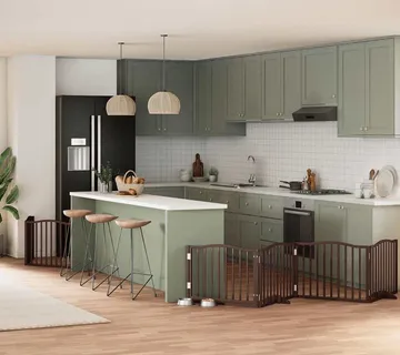 vidaXL Vrata za pse s vratašcima 6 panela sklopiva 480 cm drvo topole - Venlo