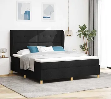 vidaXL Krevet s opruga kutije s uzglavljem Crna 200 x 180 cm tkanina - Venlo
