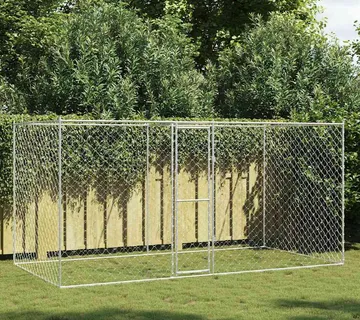vidaXL Kavez za pse Srebrno 400 x 200 x 200 cm Cinkani čelik - Venlo