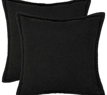 vidaXL Presvlaka za jastuk 2 pcs HOUTEN Crna 55 x 55 cm Bouclé - Venlo