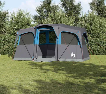 vidaXL Obiteljski šator s krovom Plava i siva 435 x 255 x 216 cm - Venlo