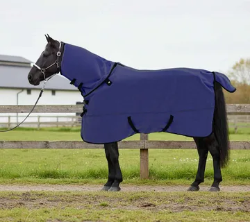 vidaXL Pokrivač za konje Mornarsko plava 165 cm Poliester Fleece - Venlo