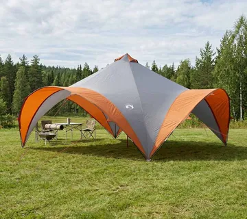vidaXL Šator za zabave s krovom Siva i narančasta 600 x 600 x 400 cm - Venlo