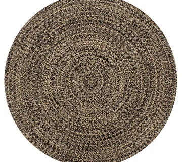 vidaXL Ručno rađeni tepih od jute crne i prirodne boje 120 cm - Venlo