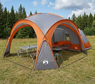 vidaXL Bočna šatora s krovom Siva i narančasta 410 x 410 x 250 cm - Venlo