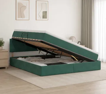 vidaXL Krevet s od storage Tamnozelena 180 x 200 cm Baršun - Venlo