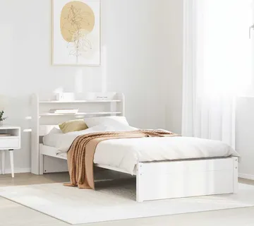 vidaXL Okvir kreveta s uzglavljem bez madraca bijeli 90x190 cm - Venlo