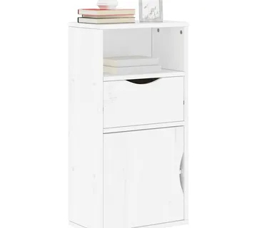 vidaXL Bočni ormarić s ladicom ODDA bijeli 40x24x79 cm puno drvo bor - Venlo