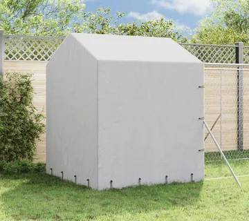 vidaXL Vanjski kavez za pse s krovom srebrni 2x14x2,5m pocinčani čelik - Venlo