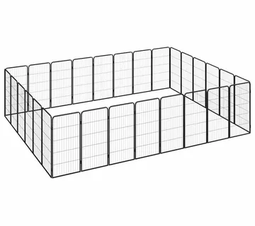 vidaXL Ograda za pse s 28 panela crna 50 x 100 cm čelik obložen prahom - Venlo