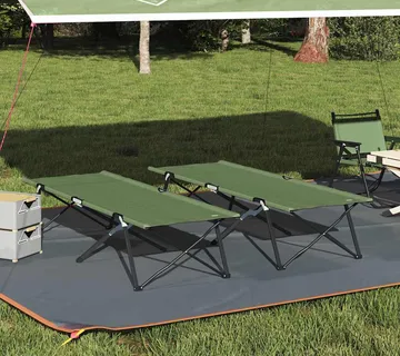 vidaXL Sklopivi kamperski krevet 2 kom. Zelena 206 x 76 x 74 cm - Venlo