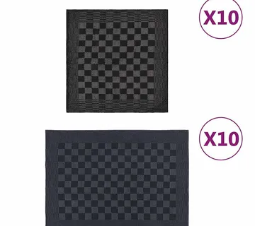 vidaXL Set ručnika od 20 komada crno-sivi pamučni - Venlo
