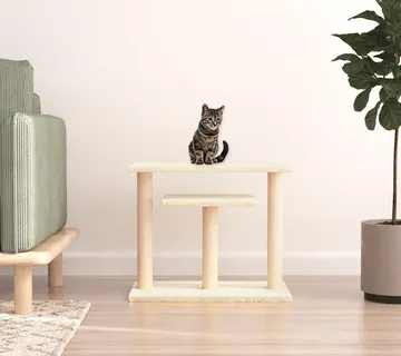 vidaXL Grebalica za mačke s platformama krem 62,5 cm - Venlo