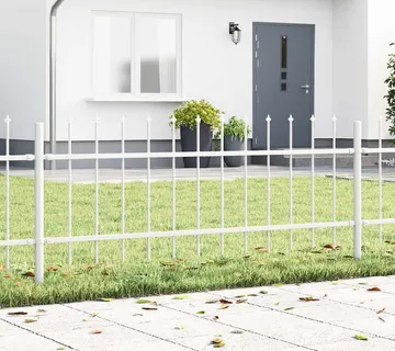 vidaXL Vrtna Ograda WOERDEN 3 kom. 5,1 x 0,6 m Čelik s prahom Bijelo - Venlo