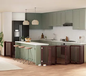 vidaXL Vrata za pse s vratašcima 12 panela sklopiva 600 cm drvo topole - Venlo