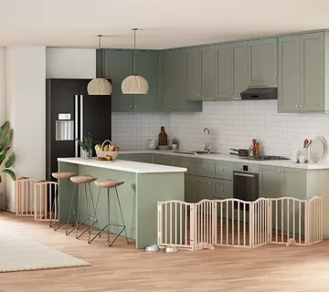 vidaXL Vrata za pse s vratašcima 12 panela sklopiva 600 cm drvo topole - Venlo