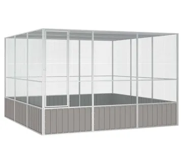 vidaXL Kavez za ptice sivi 302,5x324,5x211,5 cm od pocinčanog čelika - Venlo