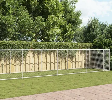 vidaXL Kavez za pse s vratima sivi 12x2x1,5 m od pocinčanog čelika - Venlo