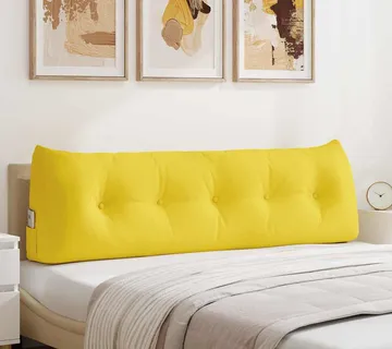 vidaXL Jastuk za leđa Svijetlo žuta 160 x 24 x 50 cm tkanina - Venlo
