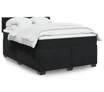 vidaXL Krevet s oprugama i madracem crni 160x200 cm baršunasti - Venlo
