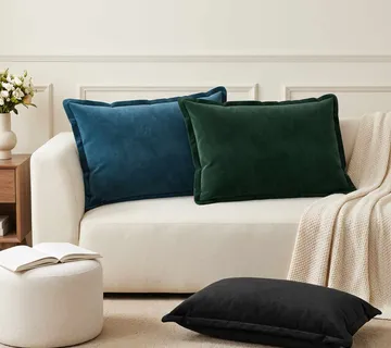 vidaXL Presvlaka za jastuk 2 pcs HOUTEN Crna 50 x 75 cm Baršun - Venlo