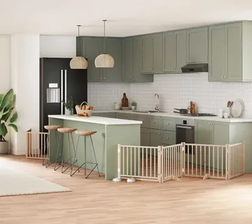 vidaXL Vrata za pse s vratašcima 10 panela sklopiva 800 cm drvo topole - Venlo