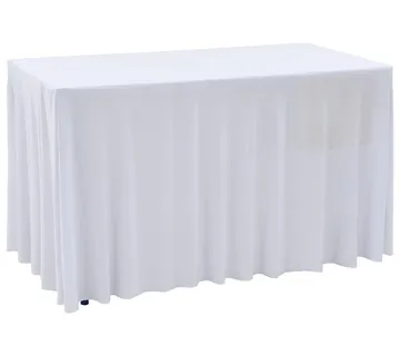 vidaXL Rastezljive navlake za stol 2 kom duge 120 x 60,5 x 74 cm bijele - Venlo