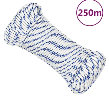 vidaXL Brodski konop bijeli 3 mm 250 m od polipropilena - Venlo
