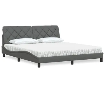 vidaXL Krevet s madrac svjetlosivi 180x200cm tkanina - Venlo