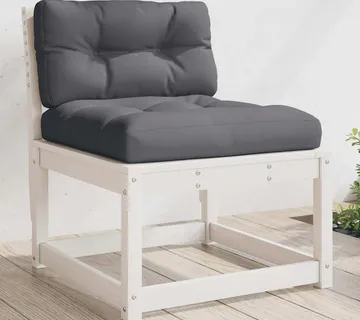 vidaXL Vrtna sofa s jastucima bijela od masivne borovine - Venlo